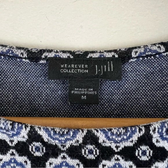 J. Jill Wearever 3/4 Sleeves Geometrical Print Knit Pullover Sweater Top - Picture 4 of 10